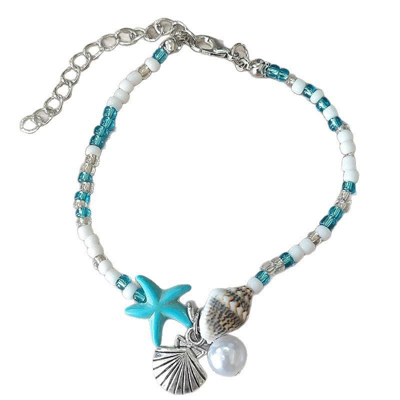Seaside travel shell starfish bracelet female bohemian creative woven conch bracelet holiday wind hand