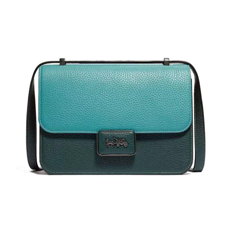 

Coach Alie Flap Leather Shoulder Bag Crossbody Small Square Bag Women bags Vintage-Teal C0713-V5S0N Basic Set (Bag+Dust Bag)