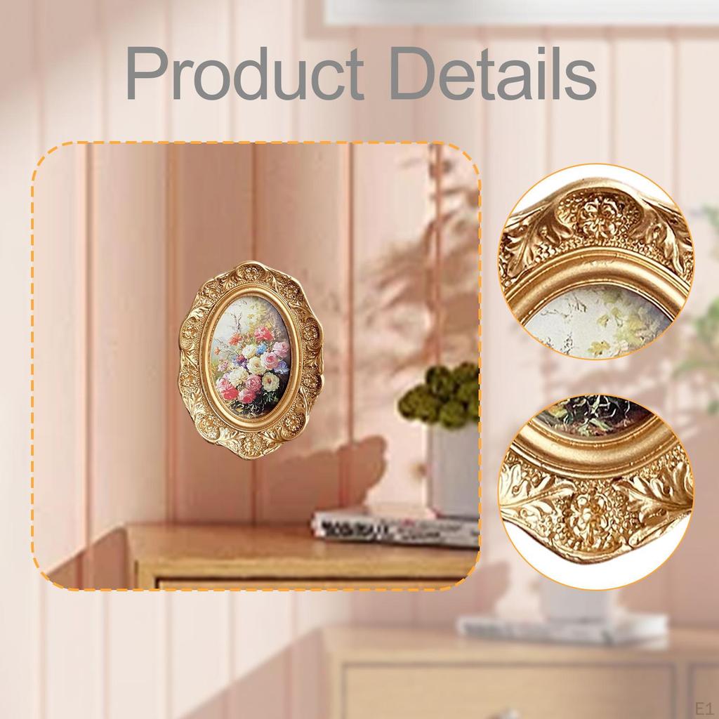 Picture Frame Vintage Photo European Antique Retro Ornate Holder Desktop Wall Mount