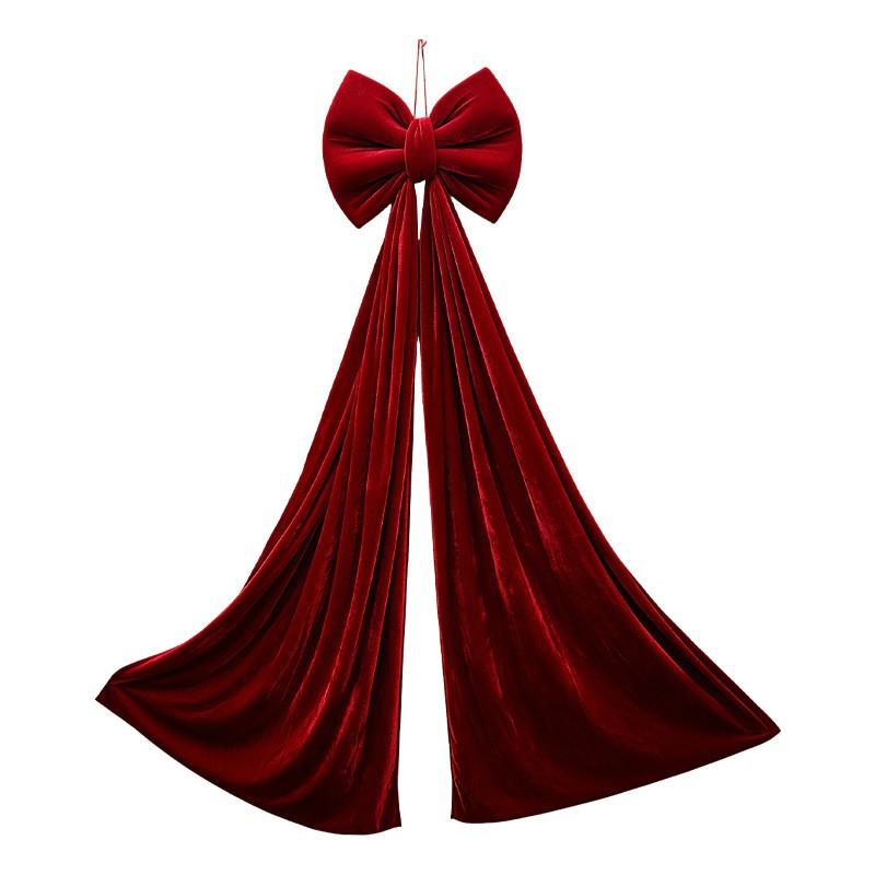Christmas Large Red Bow Ornament Xmas Tree Hanging Decor Shop Window Holiday Decoration