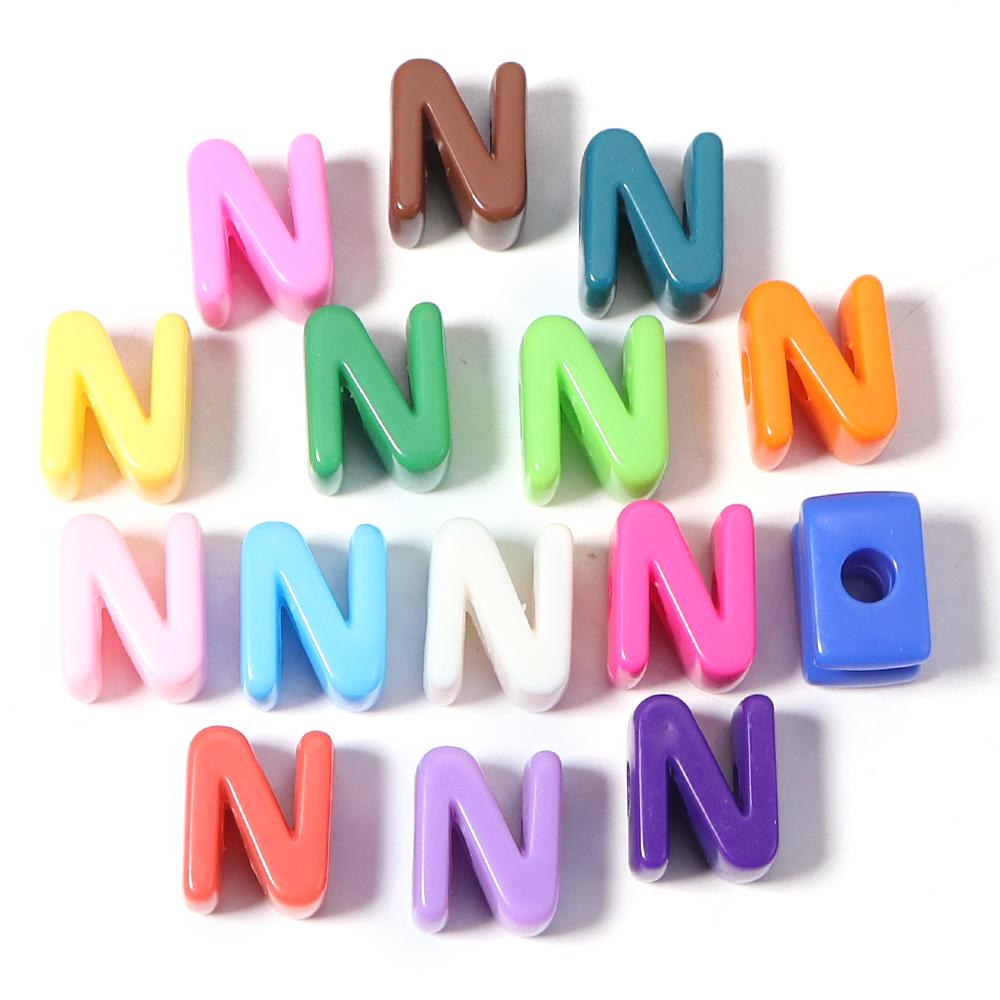 10pcs A-Z Letter Beads Acrylic Alphabet Beads Largr Size Loose Beads  For Jewelry Making DIY Keychain Phone Chain Accessories