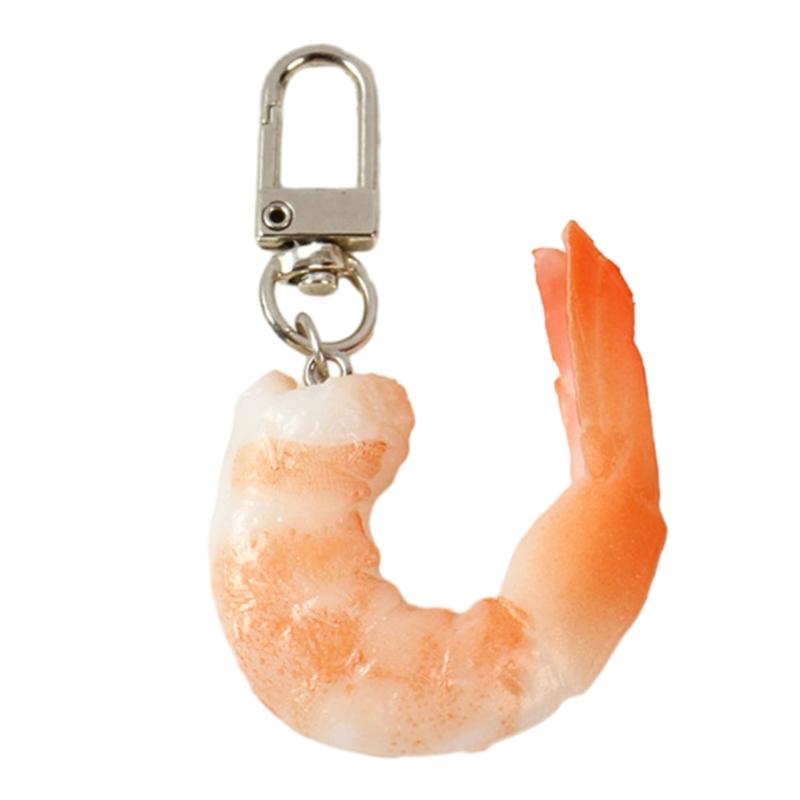 

Trendy PVC Shrimp Meat Keychain Pendant Portable Imitation Shrimp Shaped Keyring