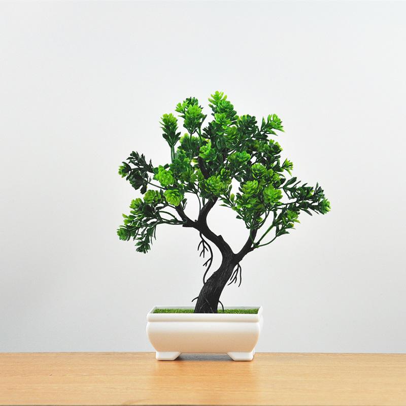 Artificial Plants DIY Simple Bonsai Small Tree Fake Plants Fake Flowers Potted Ornaments Bathroom Home Decor Hotel Garden Decor