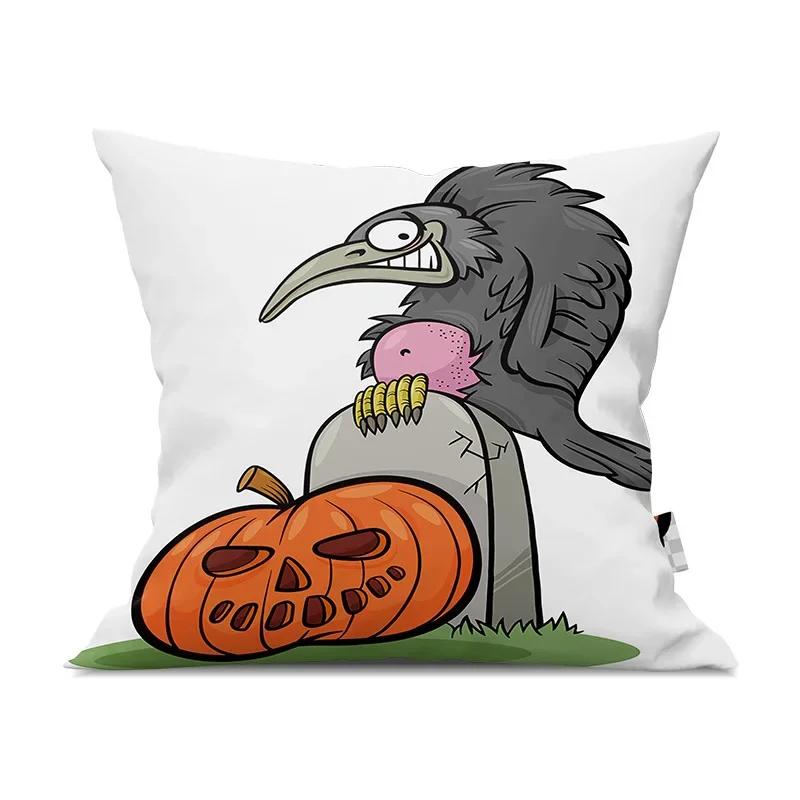 Halloween Horror Pumpkin Fun Dog Print Pattern Cushion Cover Home Living Room Sofa Decoration Square Throw Pillow
