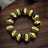 Fashionable Halloween Wood Bead Bracelet Pumpkin Spidererb Funny Face Bangle Hand Link Chain for Women's Accessories