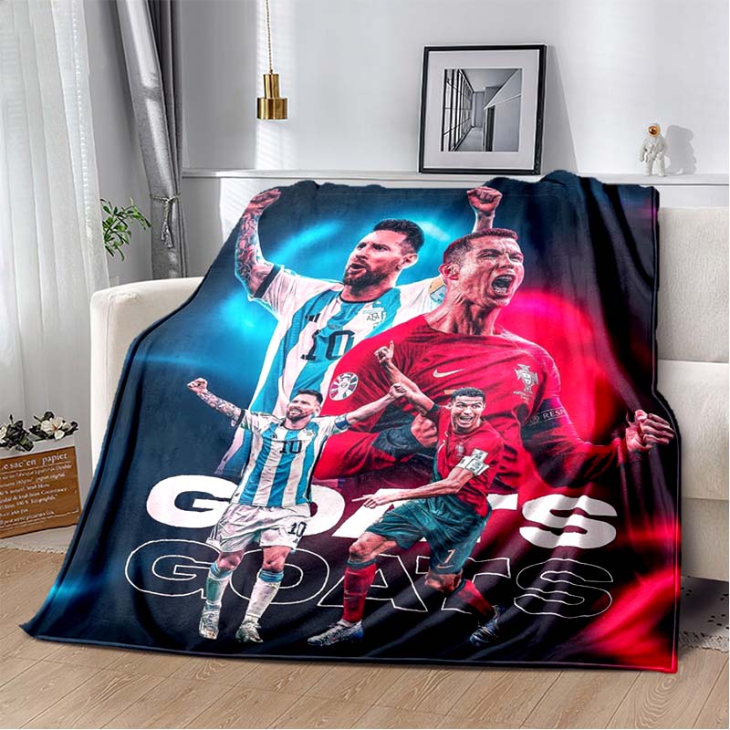 Portugal Ronaldo No.7 Print Flannel Throw Blanket Soft Warm Sofa Bed Cover For Football Fans Kids Teens