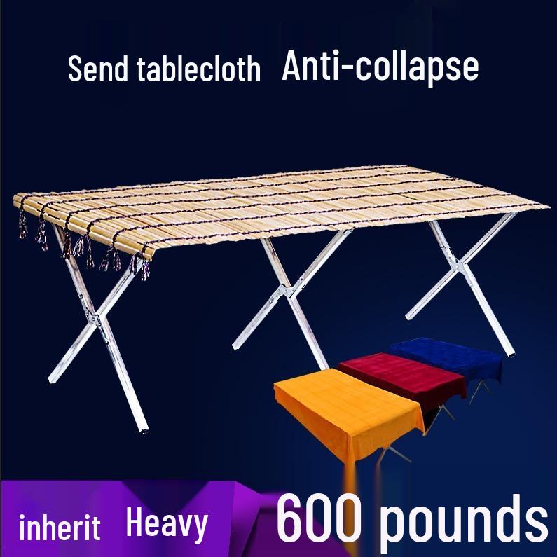 Foldable Night Market Shelf with Thick Bamboo Mat