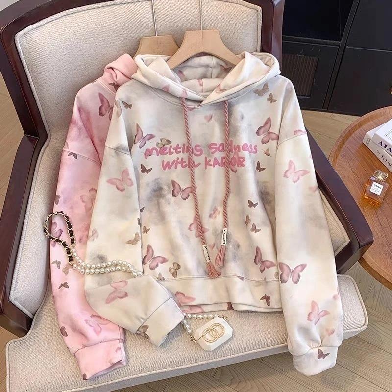 Sweatshirt for Women Cotton Hooded Thickened Loose Half-high Neck Casual Pullover Long Sleeve Winter Sweatshirt Top