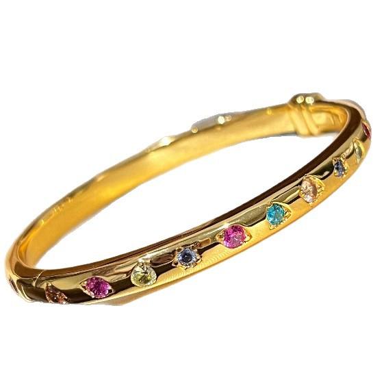 Light Luxury Retro Chinese Color Diamond Dopamine Zircon Bracelet Design Sense Advanced Versatile Stacking Exquisite Bracelet