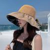 Spring Summer Hat For Women Big Wide Brim Women Bucket Hat Solid Color Foldable Uv Protection Outdoor Beach Panama Cap Sun Hats