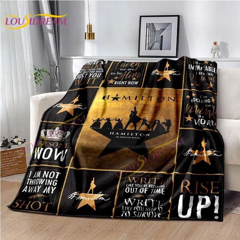 

Фланелевое одеяло с 3D американскими мюзиклами Hamilton, постельное белье, диван, мягкое одеяло для покрывала, художественное музыкальное одеяло, домашний декор 150x200cm 60x80inch