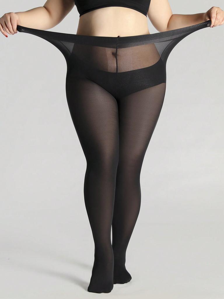 Classic women's black oversized pantyhose one pack