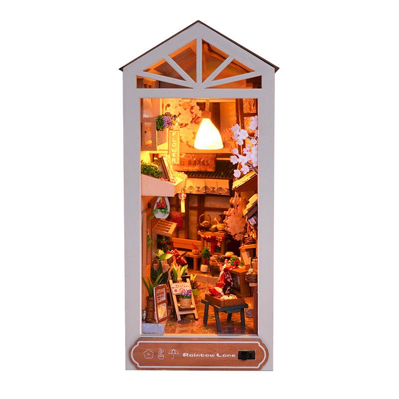 Tianyu DIY 3D Miniature Bookend: Rainy Alley Creative Assembly Model Toy
