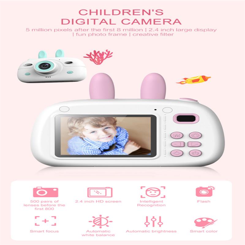 Детская цифровая камера Мини задняя и передняя селфи двойная вспышка детская видеокамера — фото 3