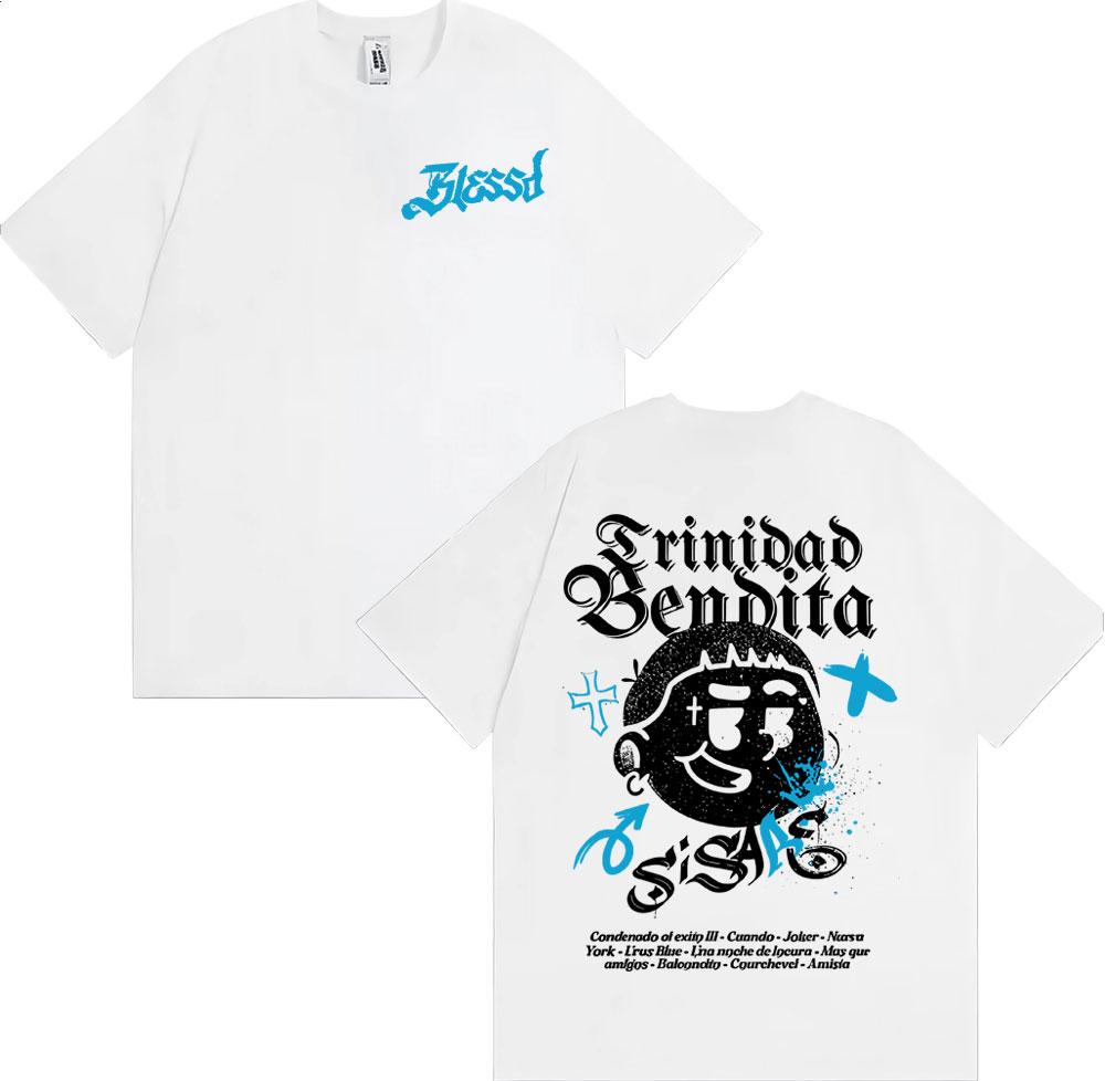 Rapper Blessd Si Sabe Album 2025 Tour T Shirt Men Women Fashion Casual 100 Cotton Tshirts Hip Hop Vintage Short Sleeve Tshirt