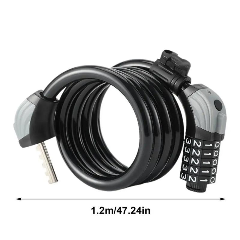 Universal Bicycle Lock Mountain Bike 5 Digit Password Lock Anti-Theft Portable Security Steel Chain Motorcycle Password Lock
