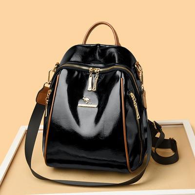 Soft Leather Backpack Women's Multi-Functional Large Capacity Travel Backpack Student Schoolbag