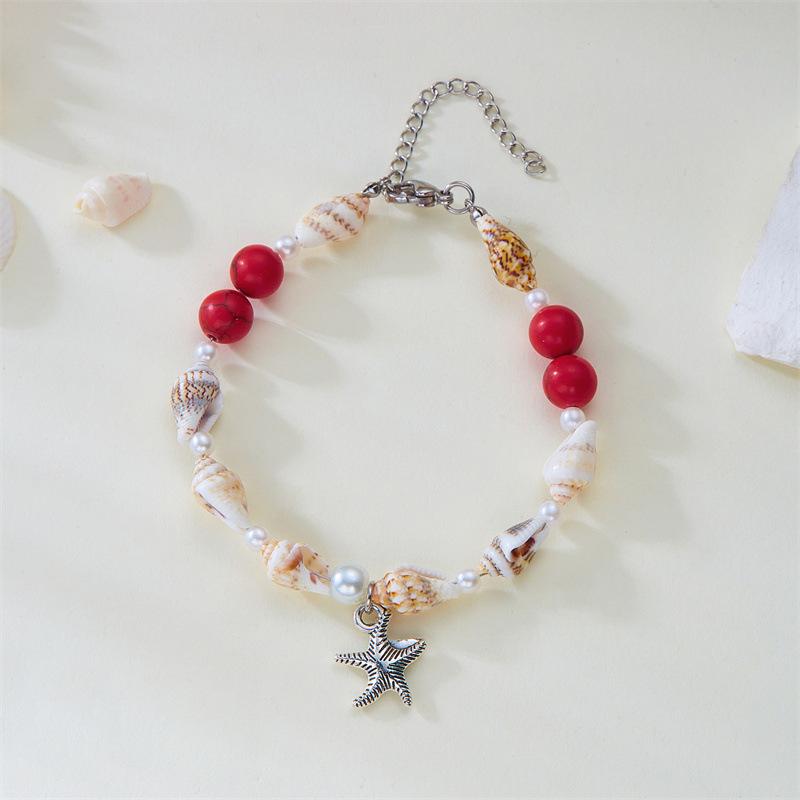 Starfish Bracelet For Women Trend Shell Beaded Bracelet Girls Summer Beach Jewelry Travel Gift