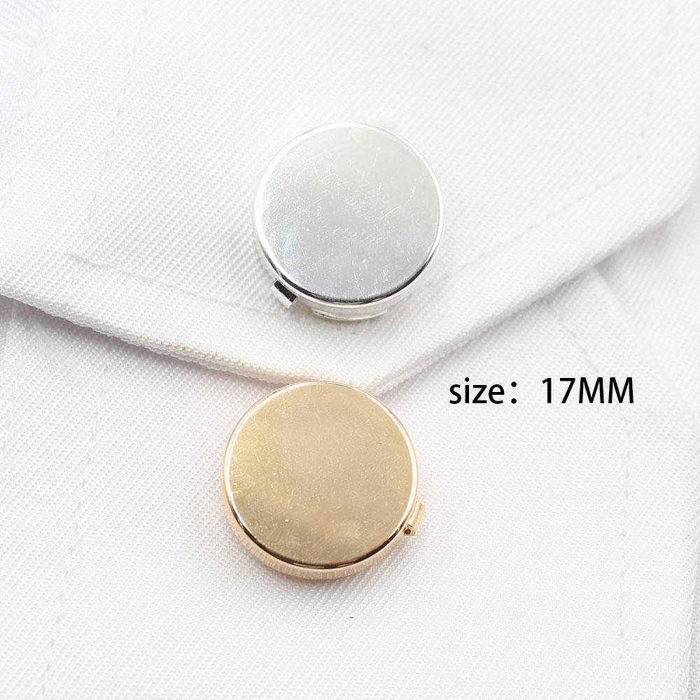 High End 17MM Tricolor Detachable Metal Button Flat Turtle Button Fashionable Shirt Cufflinks Men's and Women's Suit Pants Jacke