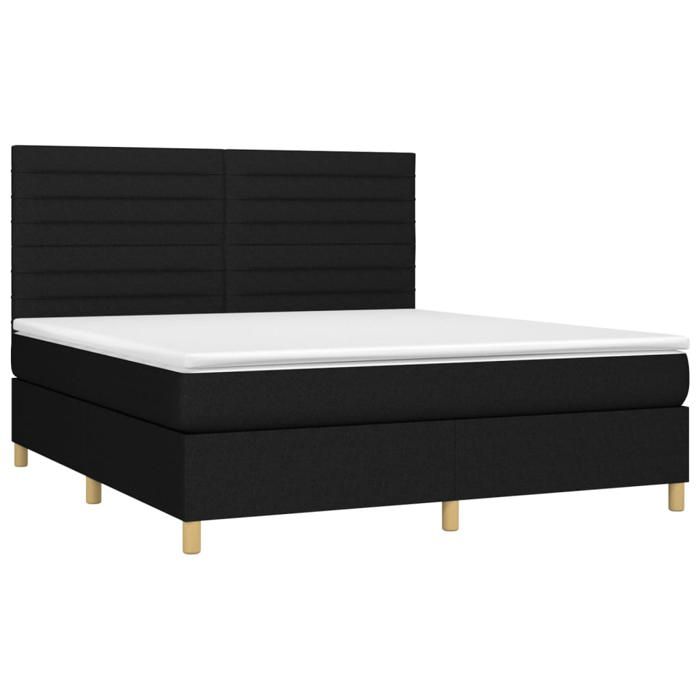 VidaXL Sommier à Lattes de Lit avec Matelas et LED, Lit Rembourré, Lit Double, Lit Adulte de Chambre à Coucher Intérieur, 3135527