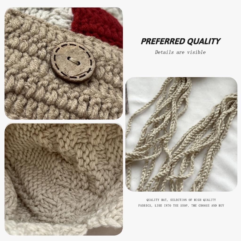 Womens Winter Peruvian Cover Ears Beanie Hat Ear Flap Sherpas Ski Snow Hats Knit Cute Tassels Beanies Hat