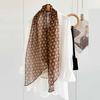 160*30cm Summer Retro Polka Dot Long Silk Scarf – Oversized Oblong Shawl Lightweight Wrap for Women
