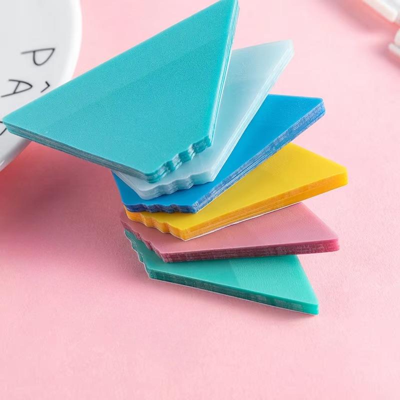 30/50sheets Light Color Transparent Pearlescent BOPP Sticky Notes Notebook Reading Highlights Label Writable Sticker To Do List Tab
