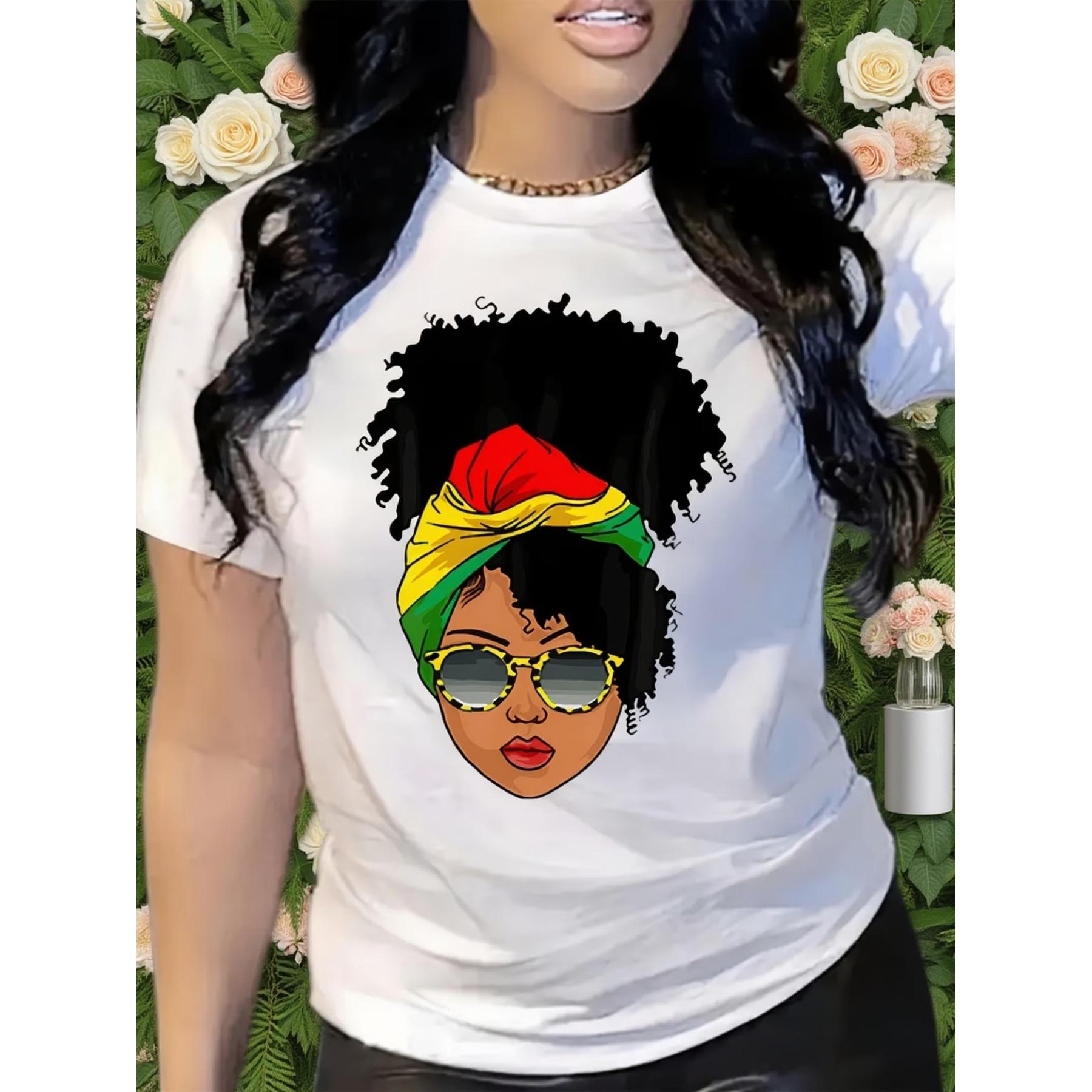 Women s Letter Print T-shirt, Black Casual Short Sleeve T-Shirt S белый