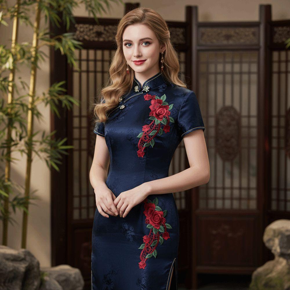 Red 30*20CM 3D Flower Embroidery Patch Sew On Patch Clothing Accessories  Home