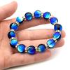 [GOLD STONE] Glowing Firefly Glass Bracelet, Yonaguni Blue, 12mm, Sparkling Okinawa Power Stone, Inner Circumference: Approx. 19.5cm