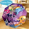 Custom Name Rainbow Unicorn Umbrella Folding Umbrella, Automatic Umbrella 8-Frame for Travel, Casual Lightweight Birthday Christmas Gift