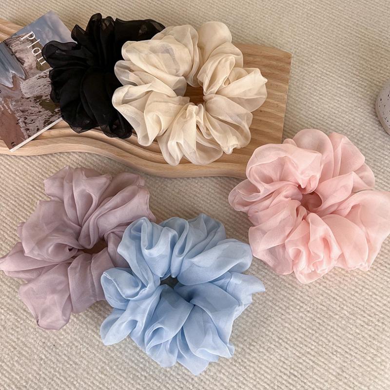 Soft and Romantic Hair Ties for Women with Unique Ruffle Design and Elegant Organza Material Charm and Beauty
