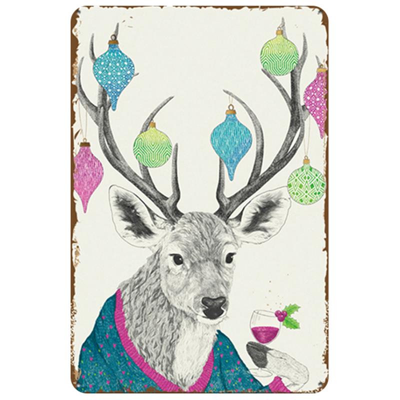 Deer Plaque Metal Vintage Tin Sign Metal Poster Pin Up Shabby Home Decor Signs Bar Cafe Resaurant Decoration Iron Painting