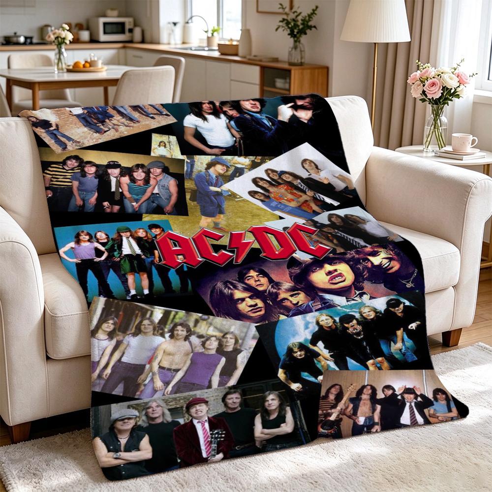 Angus Young Rock Guitar Blanket Camping Trip Soft And Comfortable Office Rest Blanket Bedroom Outdoor Plush Blanket