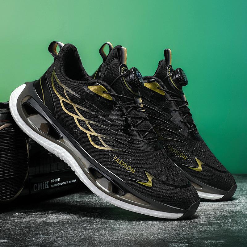 2024 Men's Rotating Buckle Mesh Running Shoes - Breathable, Casual, Trendy, All-Season Footwear