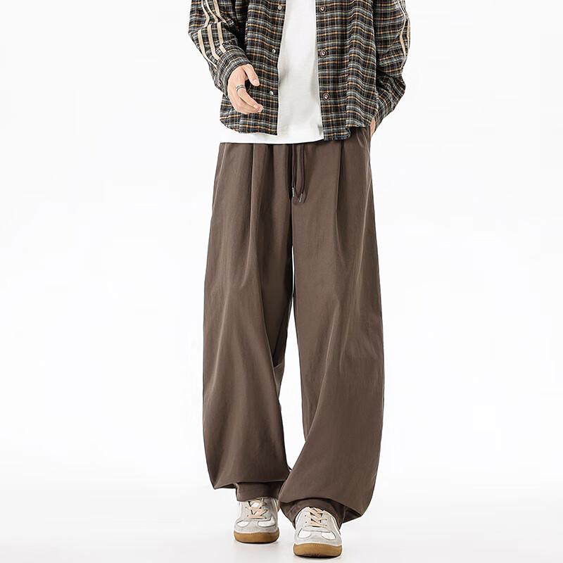 MMOPTOP Men's Japanese Style Loose Fit Curved Workwear Pants