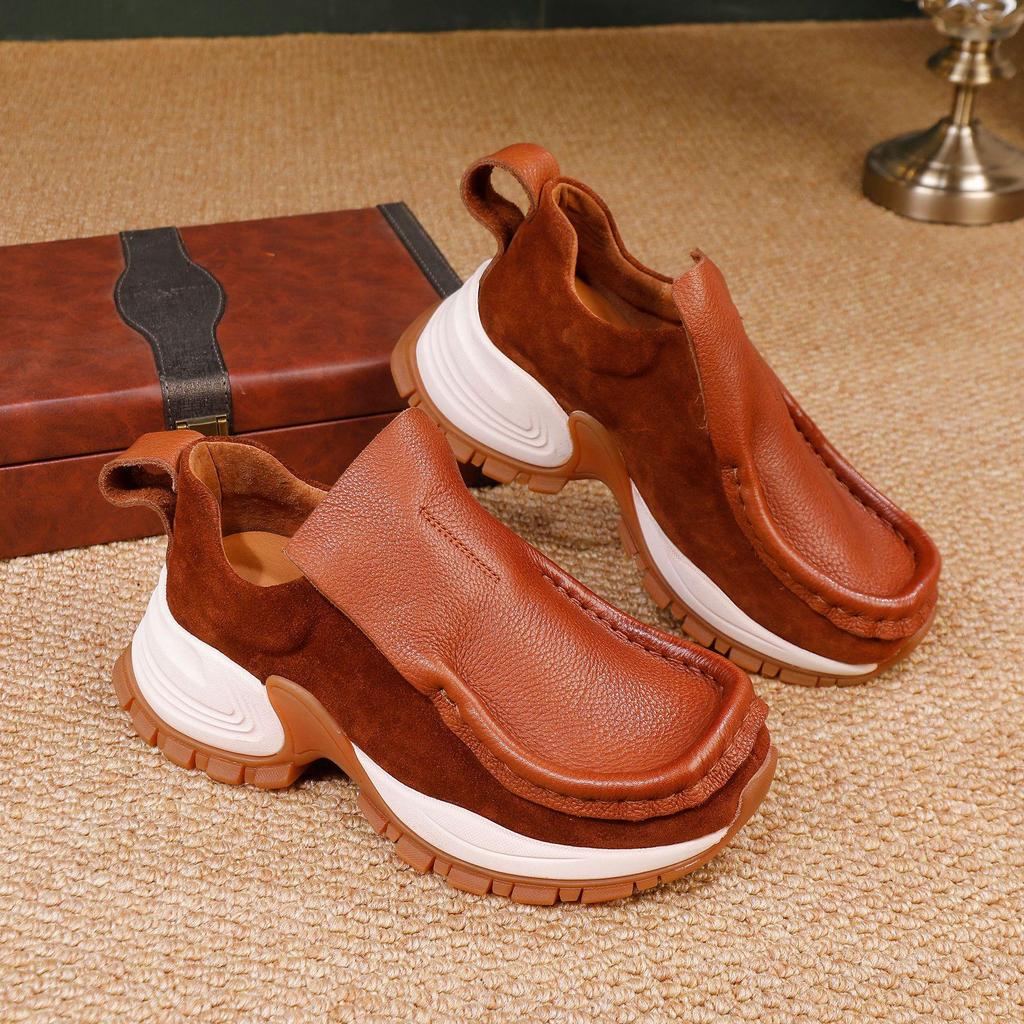 2025 Autumn Women's Luxury Slip-On Sneakers - Premium Cowhide Casual Shoes