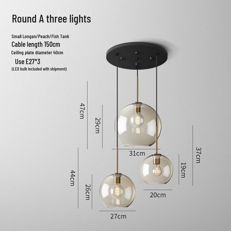 Nordic Industrial Glass Pendant Light for Cafe/Bar