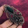 Green Fire Labradorite Real Gemstone Pendant Octopus Copper Wire Wrapped Jewelry