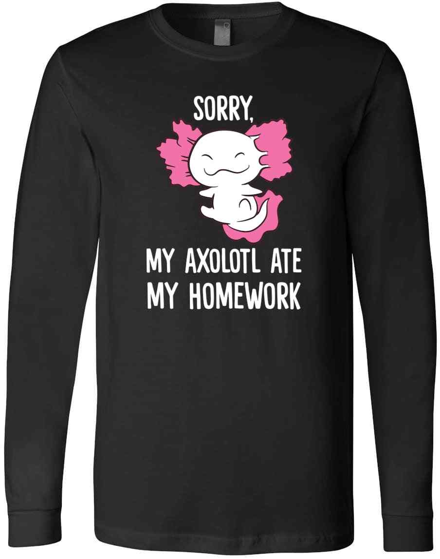 Sorry My Axolotl Ate My Homework Humor Axolotl Rare Sea Animal T-Shirt L