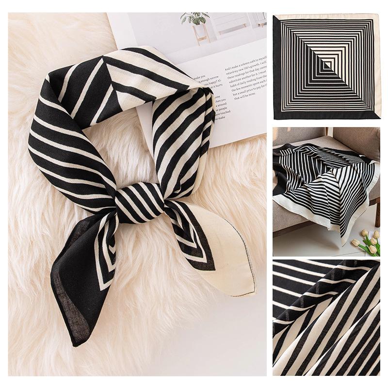 70Cm simulated silk silk scarf scarf elegant fashion high sense versatile temperament commuting silk scarf hair 70*70cm
