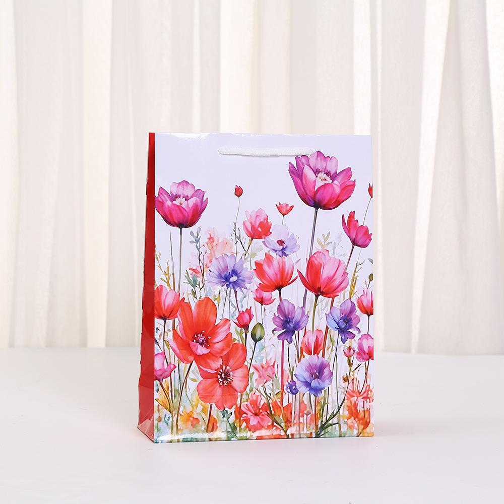 12pcs Floral paper tote bags reusable thank you gift bags for birthday party small business packaging showers and events