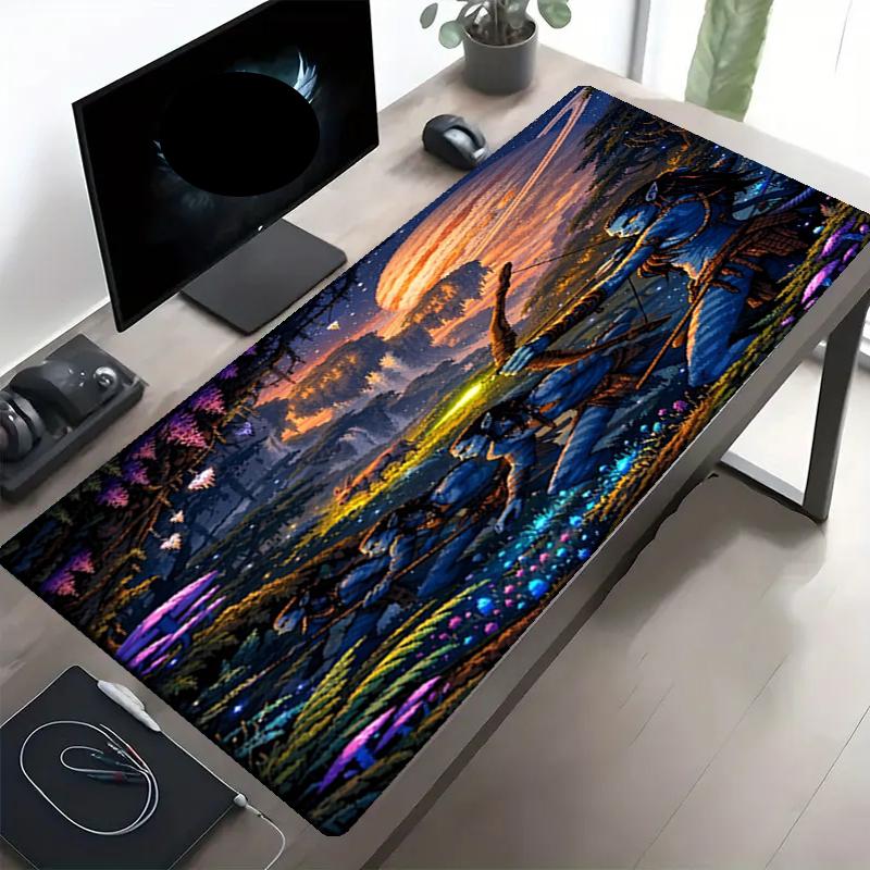 Tappetino per Mouse con Stampa Avatar, Tappetino Antiscivolo per Tastiera da Scrivania, per PC Laptop Gaming Lavoro Uso Quotidiano, Fantastico Regalo Sorpresa per Festival