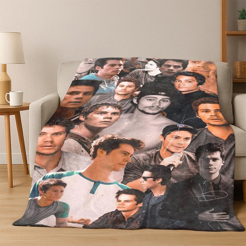 

Dylan O’Brien DOB Actor Flannel Blanket Soft Warm Blanket Throw Blanket for Bedroom Living Room Bed Travel Picnic Gift Kids 75x90cm