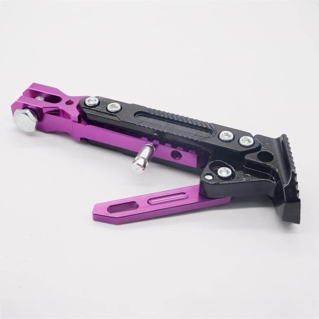 ZCJSZP Adjustable CNC Metal Motorcycle Foot Bracket Bicycle Side Bracket (Purple)