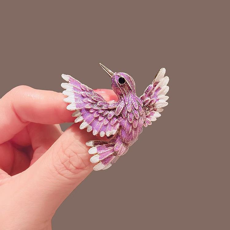 

Chinese-style Blue-winged Bird Brooch, High-end Feminine Charm, Retro Brooch, Overcoat Suit, Corsage Design Sense фиолетовый