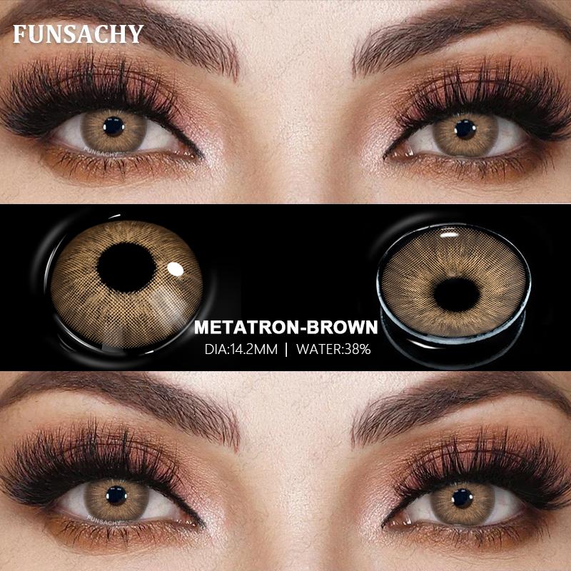 FUNSACHY 1 Pair Colored Contact Lenses for Eyes Blue Lens Gray Green Eye Makeup Natural Lenses Fashion Beauty Cosmetics Pupils