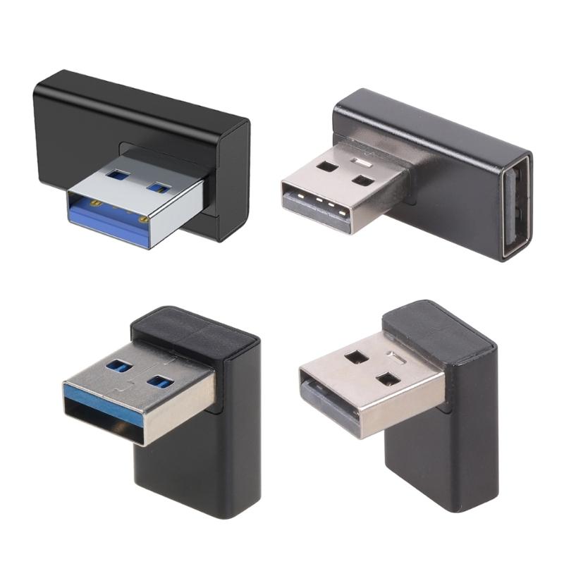 4Pcs 90 Degree Right Down Angled USB3.0 Male to Female Extension Adapter for Laptop PC USB Charging Adapter Extension