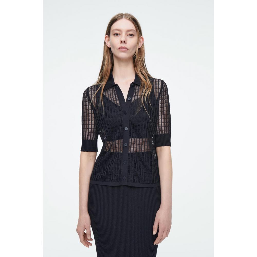 

Кардиган с короткими рукавами COS, японский кружевной стежок navy/XS