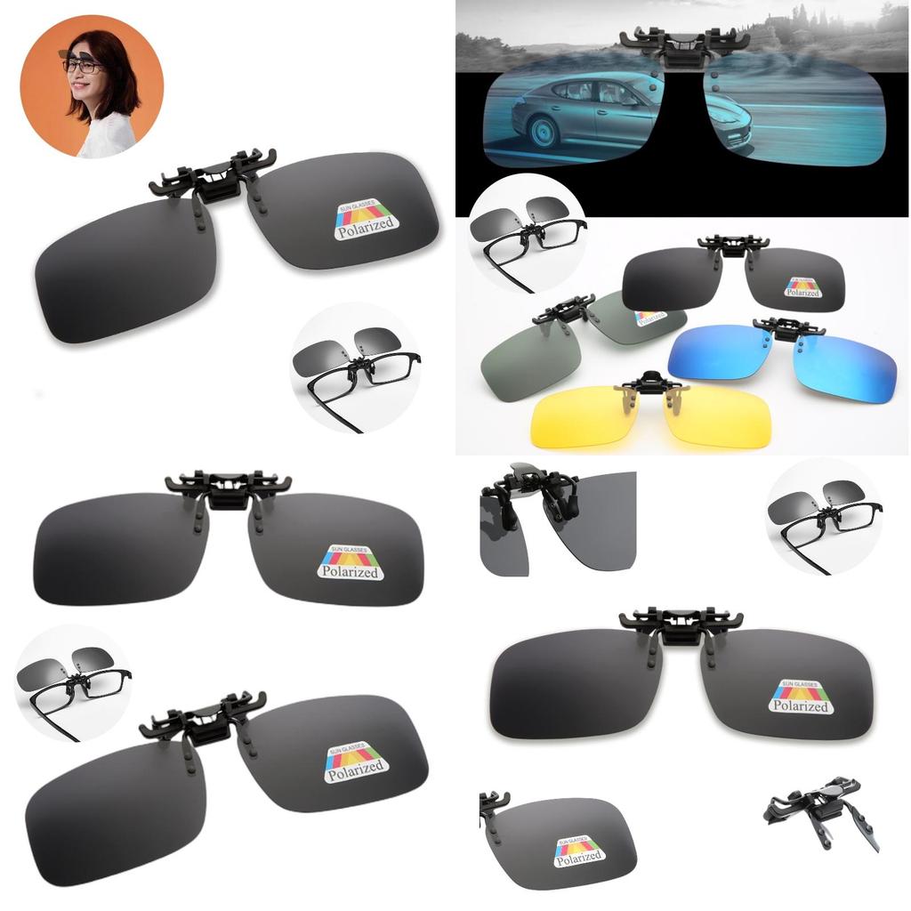 Polarized Flip-up Clip-on Sunglasses For Men And Women, Tac Lens, Uv400 Protection